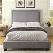 Furniture of America Luna Fabric King Bed with LED Lights in Gray