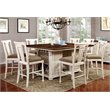 Furniture of America Hendrix 9-Piece Wood Counter Height Dining Set in White