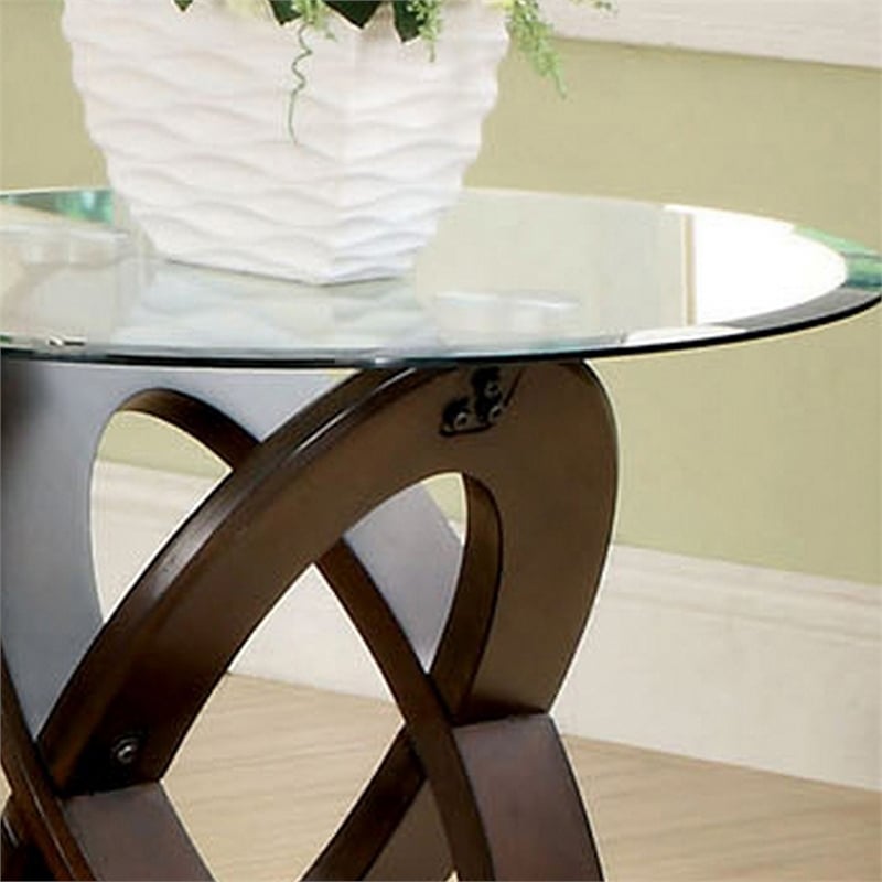 Furniture of America Darbunic Wood 3-Piece Coffee Table Set in Dark Walnut