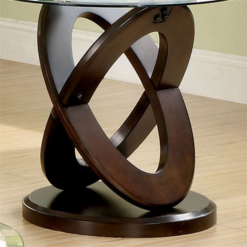 Furniture of America Darbunic Wood 3-Piece Coffee Table Set in Dark Walnut
