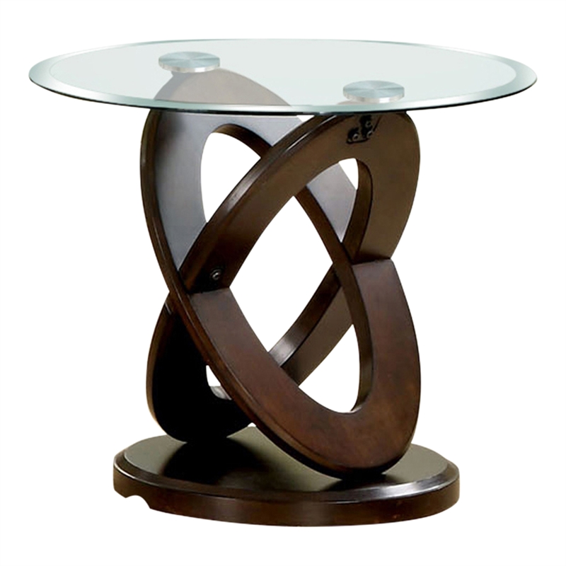 Furniture of America Darbunic Wood 3-Piece Coffee Table Set in Dark Walnut