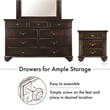 FOA Damos 4pc Dark Walnut Wood Bedroom Set - Cal King+Nightstand+Dresser+Mirror