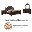 FOA Damos 4pc Dark Walnut Wood Bedroom Set - Cal King+Nightstand+Dresser+Mirror