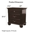 FOA Damos 4pc Dark Walnut Wood Bedroom Set - Cal King+Nightstand+Dresser+Mirror