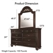 FOA Damos 4pc Dark Walnut Wood Bedroom Set - Cal King+Nightstand+Dresser+Mirror