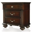 FOA Damos 4pc Dark Walnut Wood Bedroom Set - Cal King+Nightstand+Dresser+Mirror