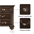 FOA Damos 4pc Dark Walnut Wood Bedroom Set - Cal King+Nightstand+Dresser+Mirror