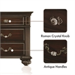 FOA Damos 4pc Dark Walnut Wood Bedroom Set - King+Nightstand+Dresser+Mirror