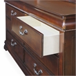 FOA Ruben 4pc Cherry Wood Panel Bedroom Set - Cal King+Nightstand+Dresser+Mirror