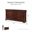 FOA Ruben 4pc Cherry Wood Panel Bedroom Set - Cal King+Nightstand+Dresser+Mirror