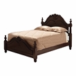 FOA Ruben 4pc Cherry Wood Panel Bedroom Set - King+Nightstand+Dresser+Mirror