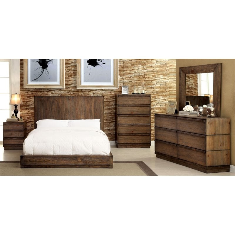 Furniture Of America Bellamy 4 Piece Low Profile King Bedroom Set