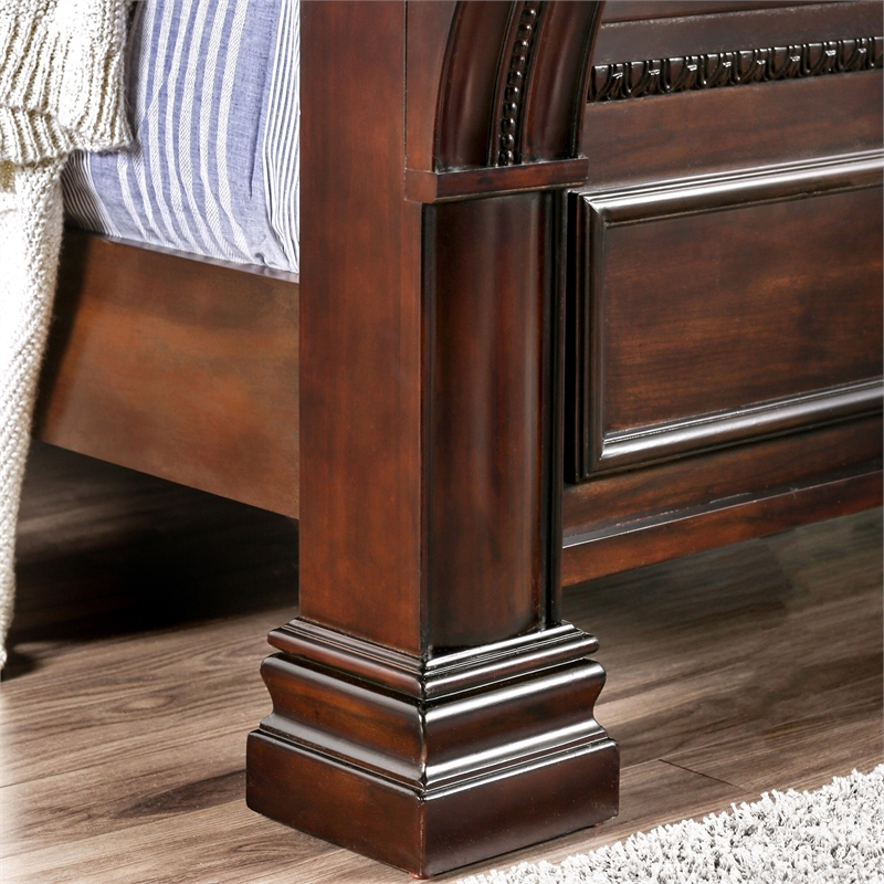 FOA Oulette 2-Piece Cherry Solid Wood Bedroom Set - Cal King + Nightstand