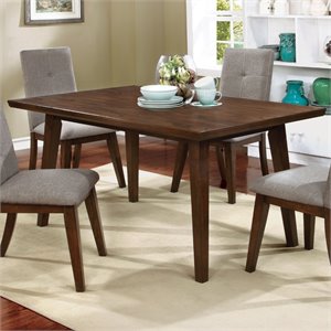 Furniture of America Mecca Rectangle Dining Table in Walnut