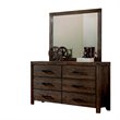 Furniture of America Krentin Rustic Wood 6-Drawer Dresser and Mirror in Brown