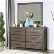 Furniture of America Krentin Rustic Wood 6-Drawer Dresser and Mirror in Brown