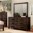 Furniture of America Krentin Rustic Wood 6-Drawer Dresser and Mirror in Brown