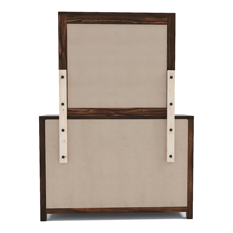 Furniture of America Bickson Rustic Wood 2-Piece Dresser and Mirror in Natural