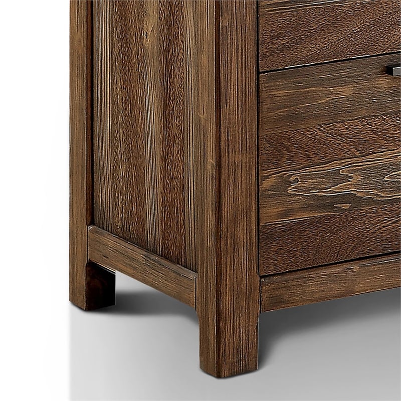 Furniture of America Bickson Rustic Wood 2-Piece Dresser and Mirror in Natural