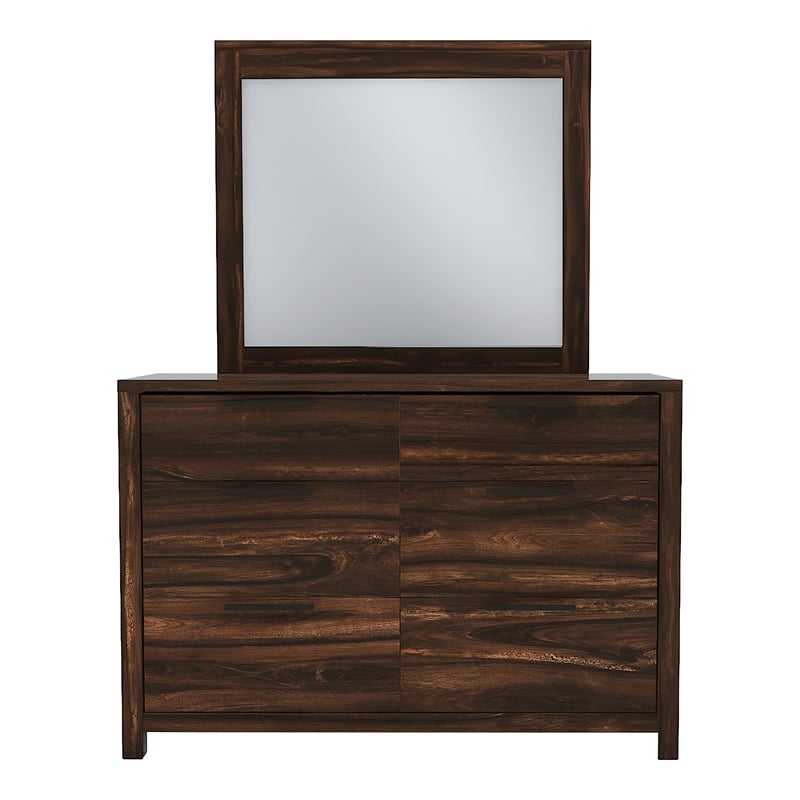 Furniture of America Bickson Rustic Wood 2-Piece Dresser and Mirror in Natural