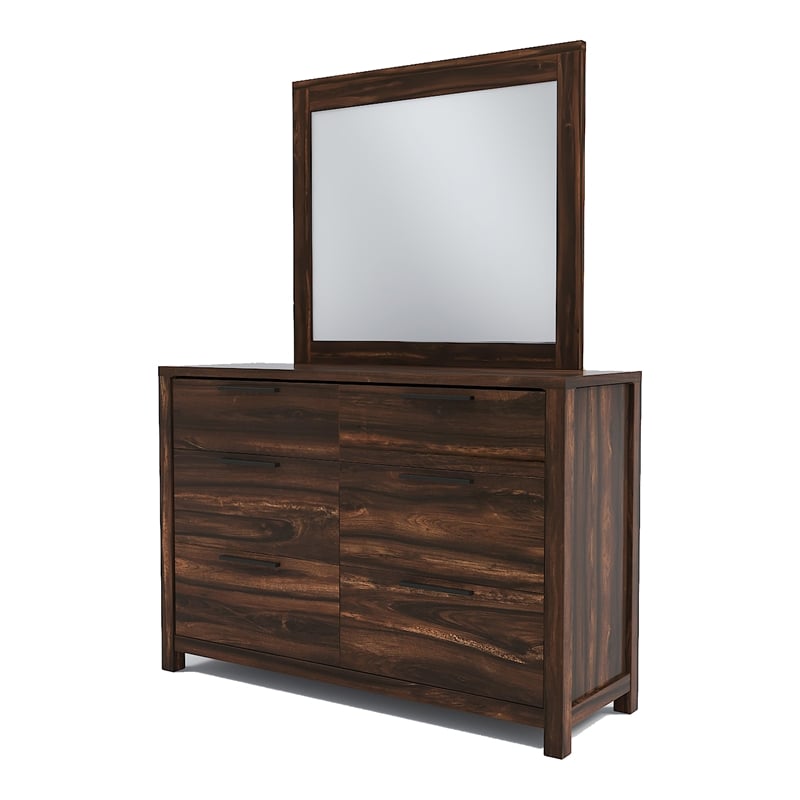 Furniture of America Bickson Rustic Wood 2-Piece Dresser and Mirror in Natural