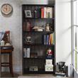 Furniture of America Iman Wood 5-Shelf Bookcase in Dark Gray and Black