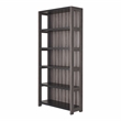 Furniture of America Iman Wood 5-Shelf Bookcase in Dark Gray and Black