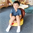 Furniture of America Achellane Microfiber Foldable Kids Monkey Chair in Brown
