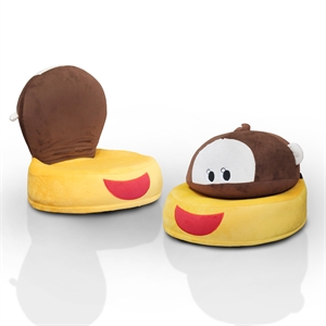 Furniture of America Achellane Microfiber Foldable Kids Monkey Chair in Brown