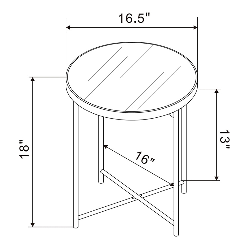 Furniture of America Vida Modern Glass Top End Table in Rose Gold