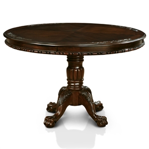 furniture of america wilson traditional wood round dining table in brown cherry
