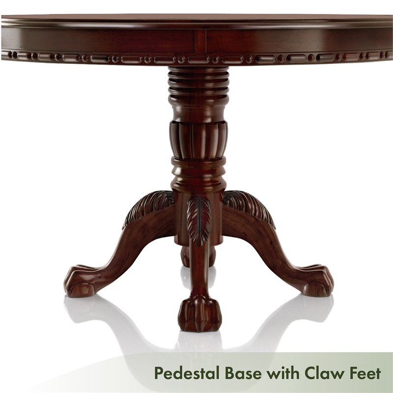 Furniture of America Wilson Traditional Wood Round Dining Table in Brown Cherry