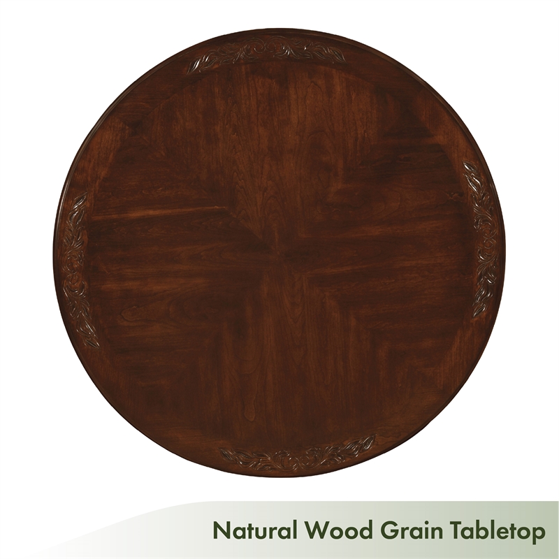 Furniture of America Wilson Traditional Wood Round Dining Table in Brown Cherry