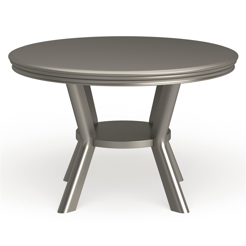Furniture of America Bethlehem Wood Round 1-Shelf Dining Table in Gold Champagne