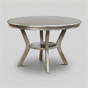 Furniture of America Bethlehem Wood Round 1-Shelf Dining Table in Gold Champagne