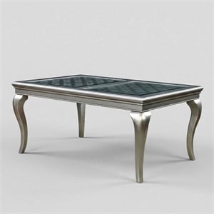 Furniture of America Bethlehem 66-Inch Solid Wood Dining Table in Gold Champagne
