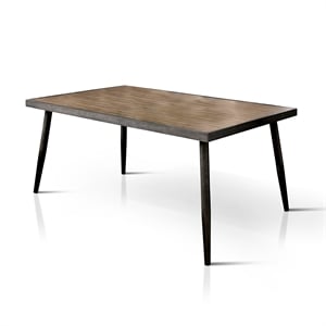 Furniture of America Janell Mid-century Metal Dining Table in Gray