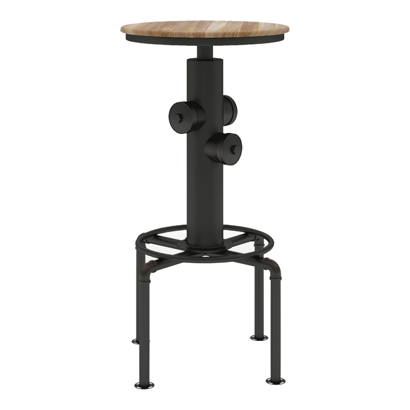 Furniture of America Zina Industrial Metal Bar Stool in Antique Black (Set of 2)