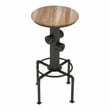 Furniture of America Zina Industrial Metal Bar Stool in Antique Black (Set of 2)