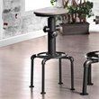 Furniture of America Zina Industrial Metal Bar Stool in Antique Black (Set of 2)