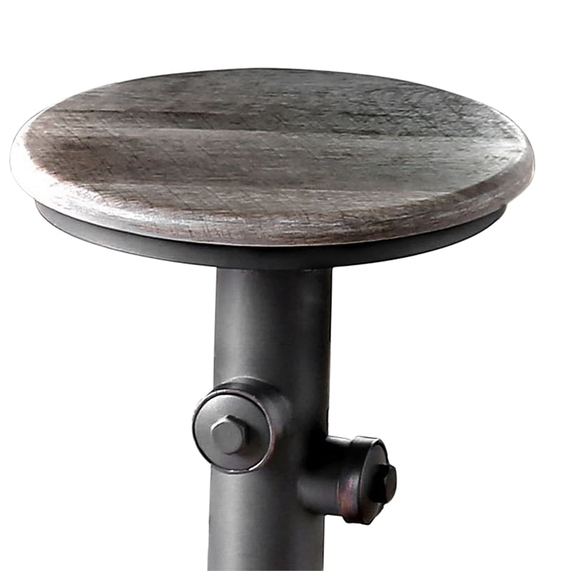 Furniture of America Zina Metal Counter Height Stool in Antique Black (Set of 2)