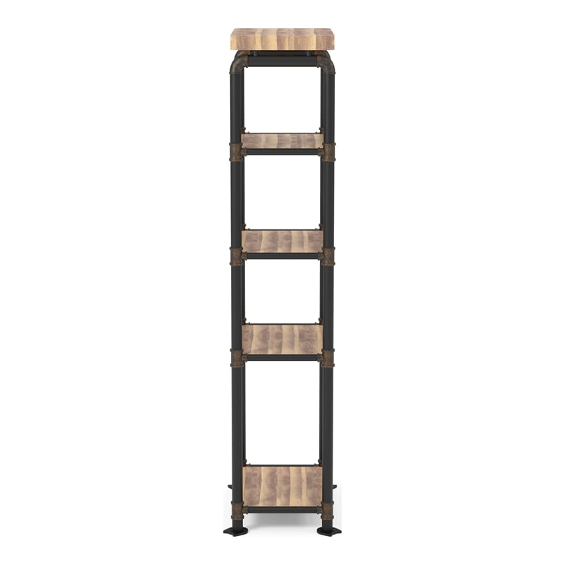 Furniture of America Cyprinus Industrial Metal Pier Cabinet in Antique Black