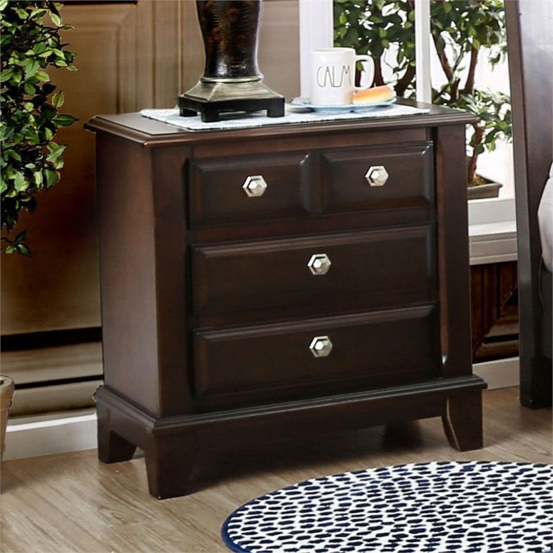 dark brown cherry nightstands