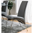Furniture of America Duell Faux Leather Dining Chair in Gray (Set of 2)