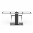 Furniture of America Valery Contemporary Glass Top Dining Table in Gray