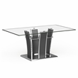 Furniture of America Valery Contemporary Glass Top Dining Table in Gray