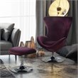 Furniture of America Kip Fabric 2-Piece Accent Chair and Ottoman Set in Purple