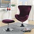 Furniture of America Kip Fabric 2-Piece Accent Chair and Ottoman Set in Purple