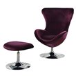 Furniture of America Kip Fabric 2-Piece Accent Chair and Ottoman Set in Purple