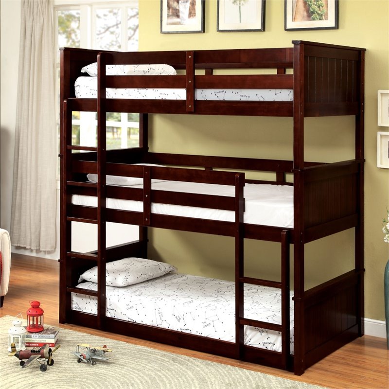Furniture of America Dorian Twin Triple Decker Bunk Bed in 